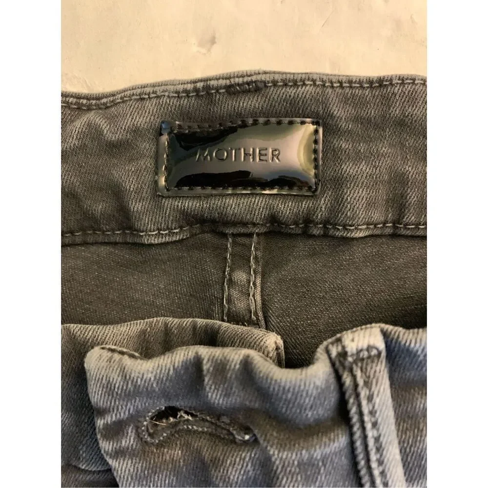 Mother Looker Ankle Fray Dye Faded Black women's size 24